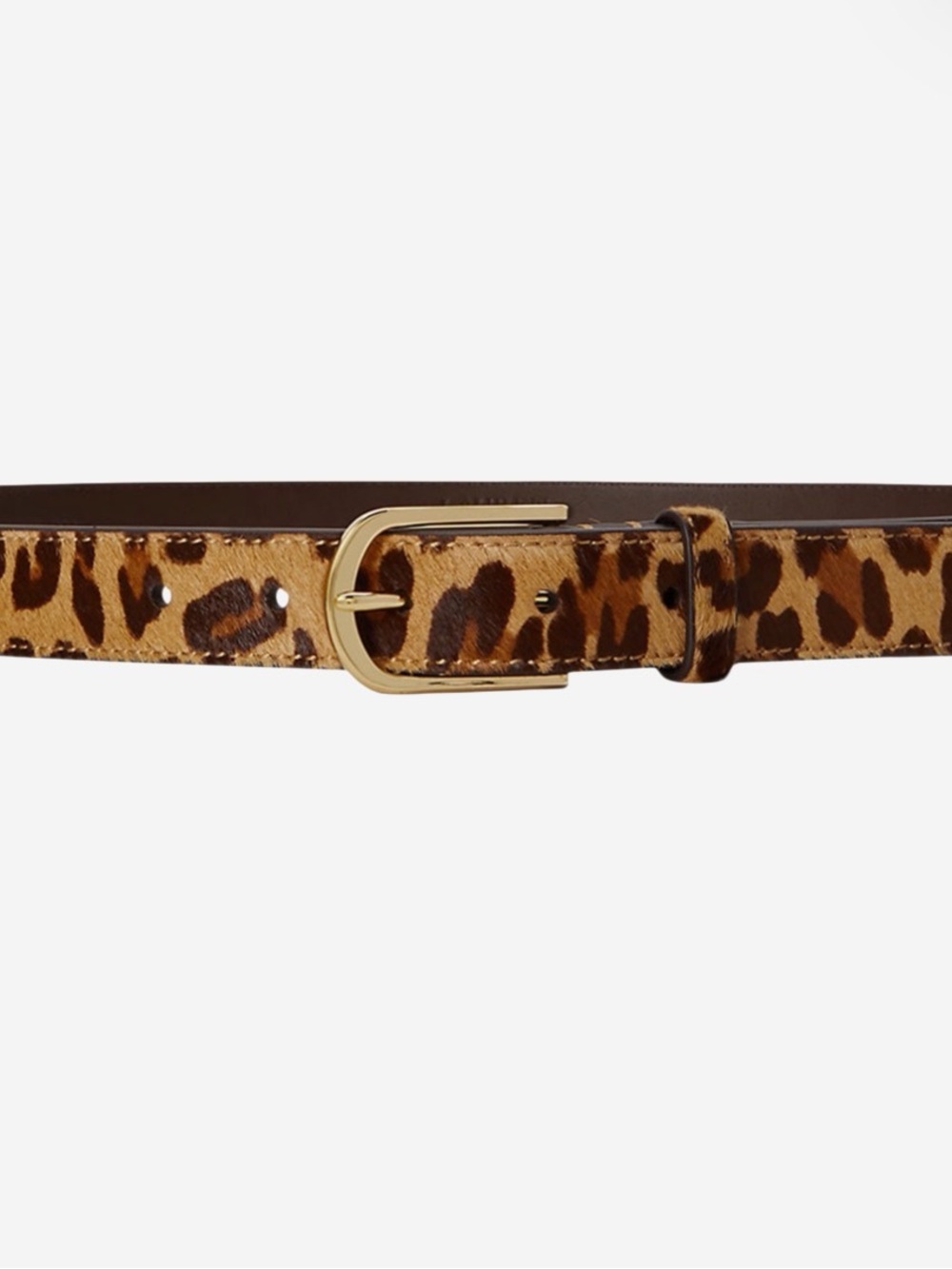 Ralph Lauren Leopard-Print Brown & Gold Leather Belt